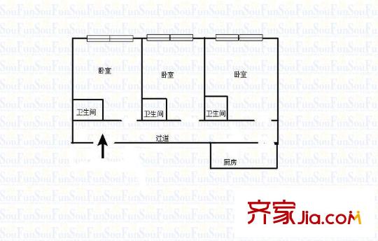 利得爾大廈 2室 戶型圖