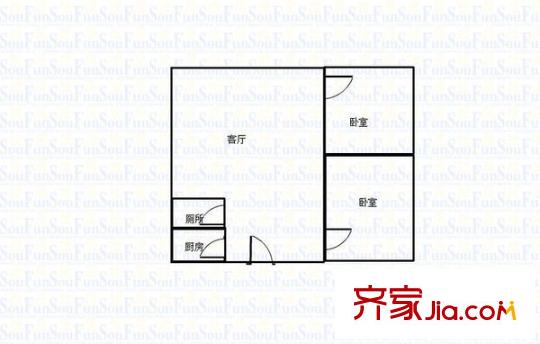 業(yè)成花園 2室 戶型圖