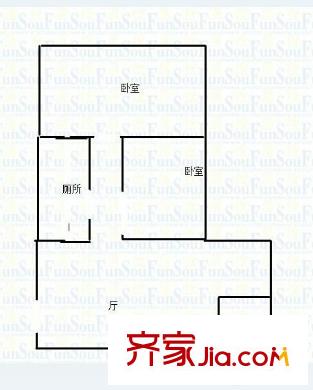 立源地小區(qū) 2室 戶型圖