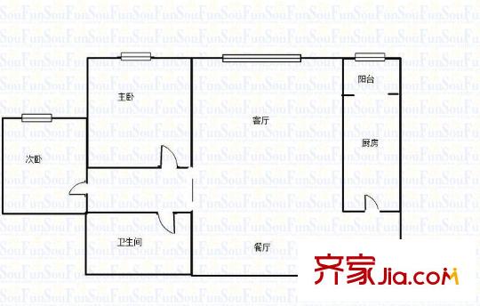 立源地小區(qū) 2室 戶型圖