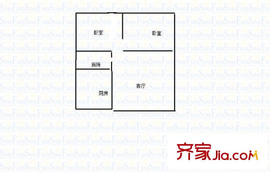 電力小區(qū) 2室 戶型圖