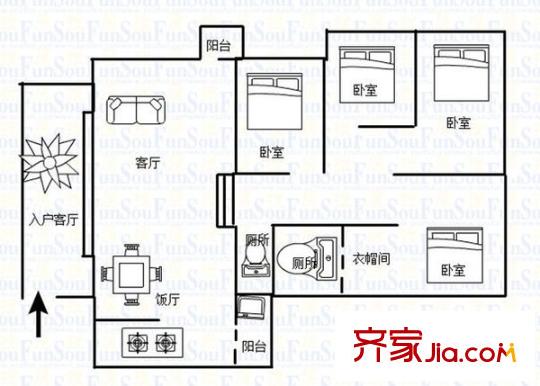 興馨家園 4室 戶型圖