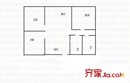 電力小區(qū) 2室 戶型圖