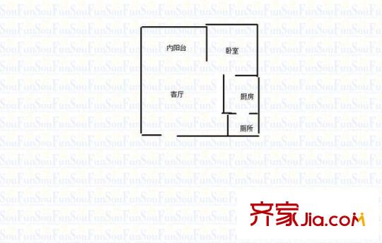 電力小區(qū) 1室 戶型圖