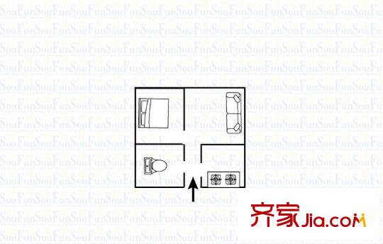 宏浩大廈 1室 戶型圖
