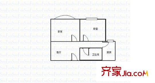 跨越新天地 2室 戶型圖