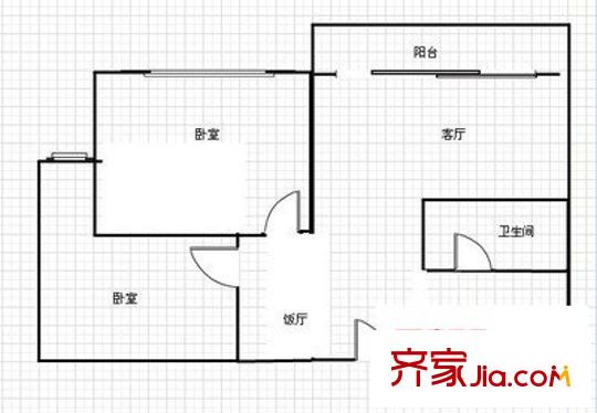 江都怡園 2室 戶型圖