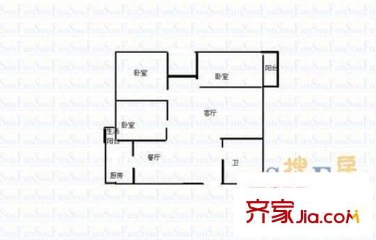 江都怡園 3室 戶型圖