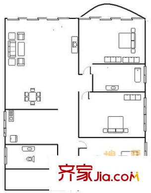 江都怡園 3室 戶型圖