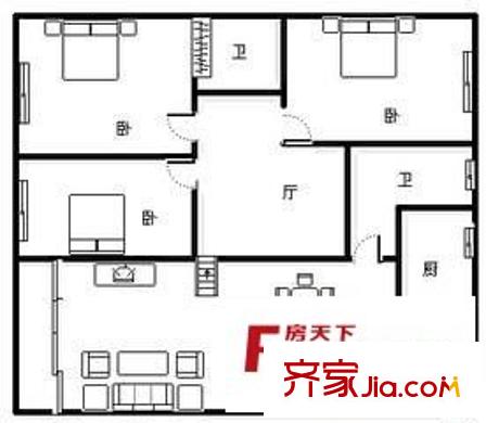 春光港灣 3室 戶型圖