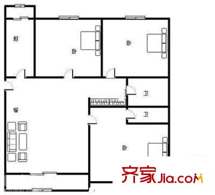 江都怡園 2室 戶型圖