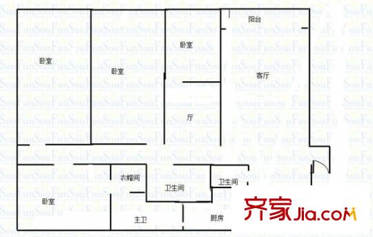 聯(lián)芳花園 5室 戶型圖