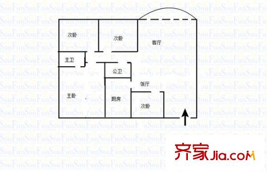 聯(lián)芳花園 4室 戶型圖