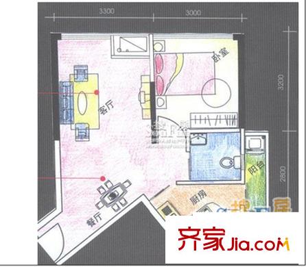 城市傳說1室 戶型圖