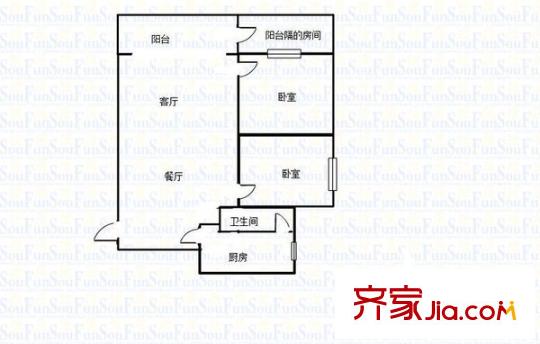 聯(lián)芳花園 2室 戶型圖