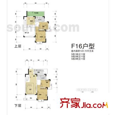 中興渝景苑戶型圖F16戶型 