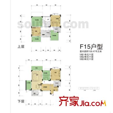中興渝景苑戶型圖F15戶型 