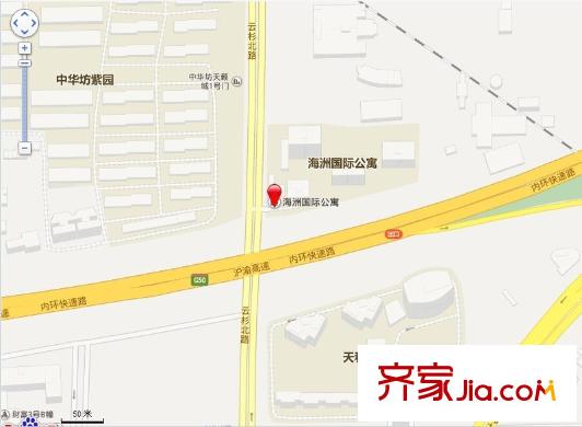 海洲國際公寓交通圖 