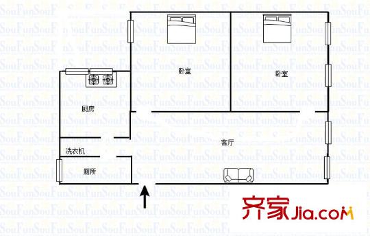 競地花園 2室 戶型圖