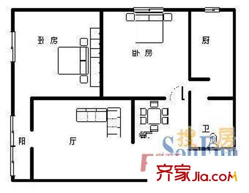 競地花園 2室 戶型圖