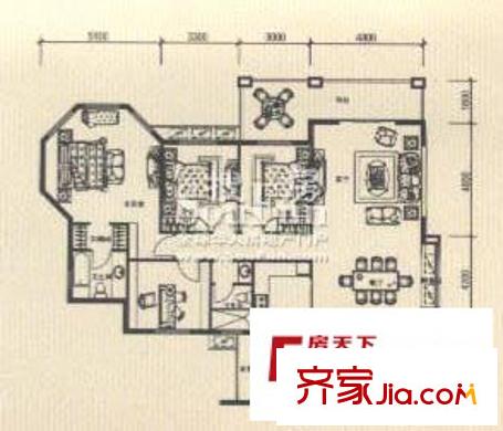 愛(ài)加麗都戶型圖G3 4室2廳2衛(wèi)1廚