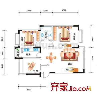 海宇嘉茵苑戶型圖夢(mèng)幻小三房 3室2廳1衛(wèi)1廚