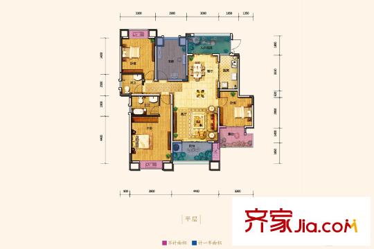 英利獅城花園 一期洋房3、4、5號樓標準層B3戶型 3室2廳2衛(wèi)1廚