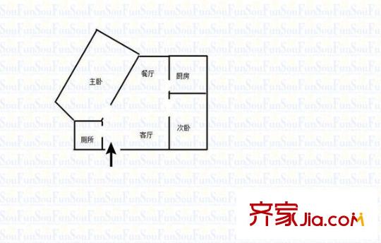 北城綠景 2室 戶型圖