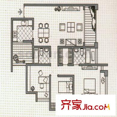 北城綠景 3室 戶型圖
