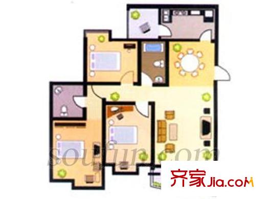 瑞豐花苑 戶型圖1