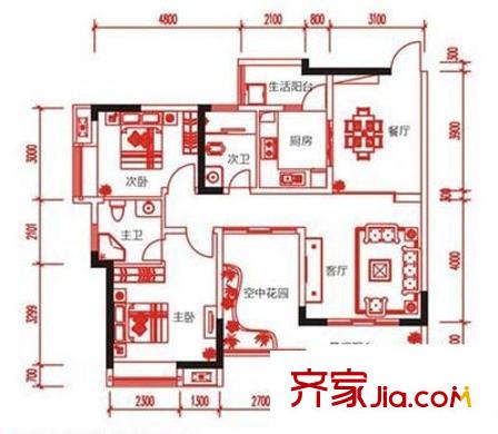 翠湖柳岸 4室 戶型圖
