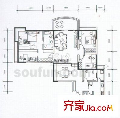 西信?洲際花園戶型圖戶型圖 5室2廳2衛(wèi)1廚