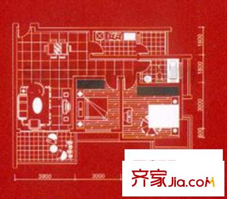 金地花園戶型圖D幢 2室2廳1衛(wèi)1廚