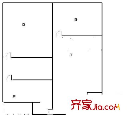 臨華路小區(qū) 2室 戶型圖