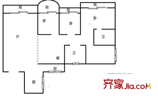 天一新城 4室 戶型圖