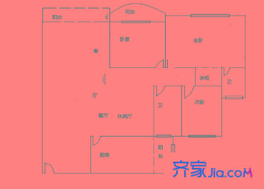 天一新城 3室 戶型圖