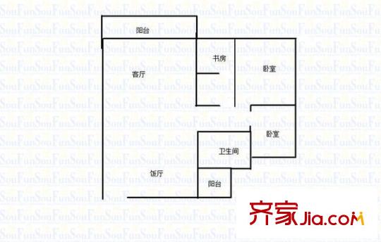 華宇西城麗景B區(qū) 3室 戶型圖