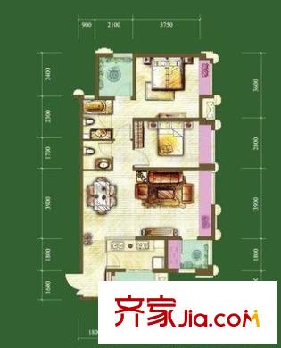 龍湖悠山時光 3室 戶型圖