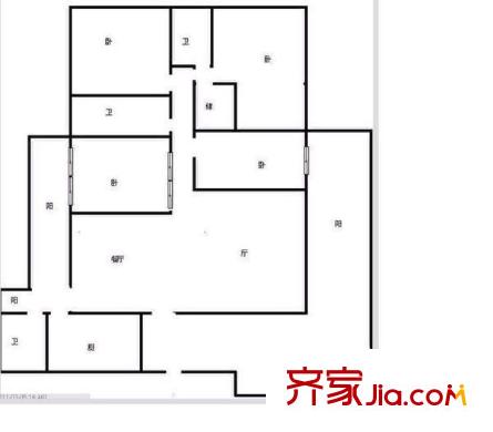 保利高爾夫公館 4室 戶(hù)型圖