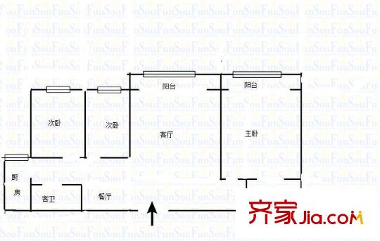 都市花園 3室 戶型圖