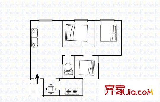 都市花園 3室 戶型圖
