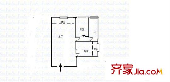 南濱雅苑 1室 戶型圖