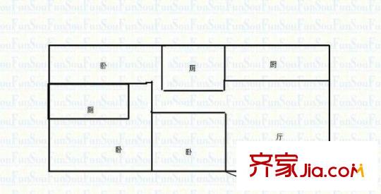 都市花園 3室 戶型圖