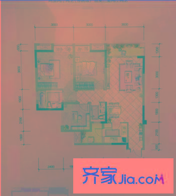 都市花園 3室 戶型圖