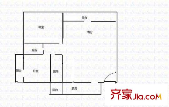 南濱雅苑 2室 戶型圖