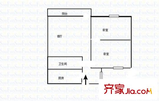 耐德佳苑 2室 戶型圖