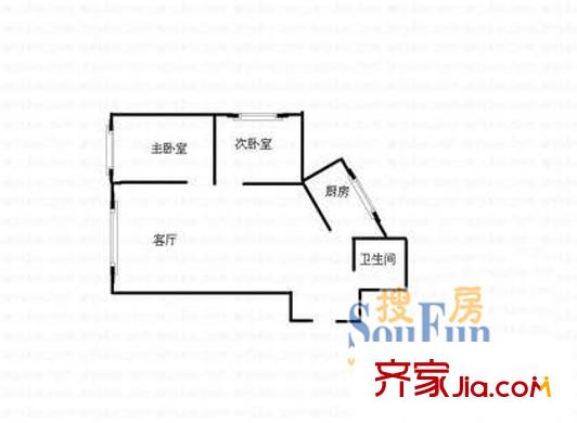 龍泉大廈 2室 戶(hù)型圖