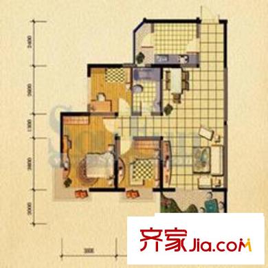 渝中名郡戶型圖戶型圖1 3室2廳1衛(wèi)1廚