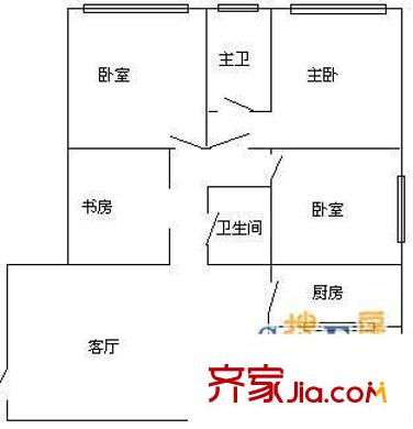 枇杷山正街小區(qū)戶(hù)型圖 戶(hù)型圖 4室2廳2衛(wèi)1廚