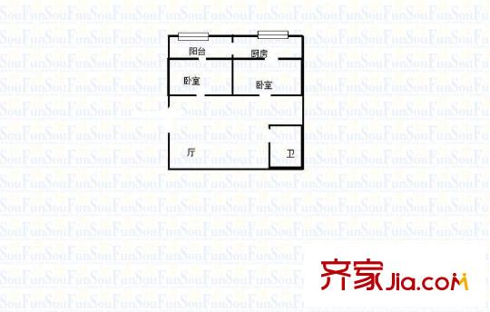 枇杷山正街小區(qū) 2室 戶(hù)型圖